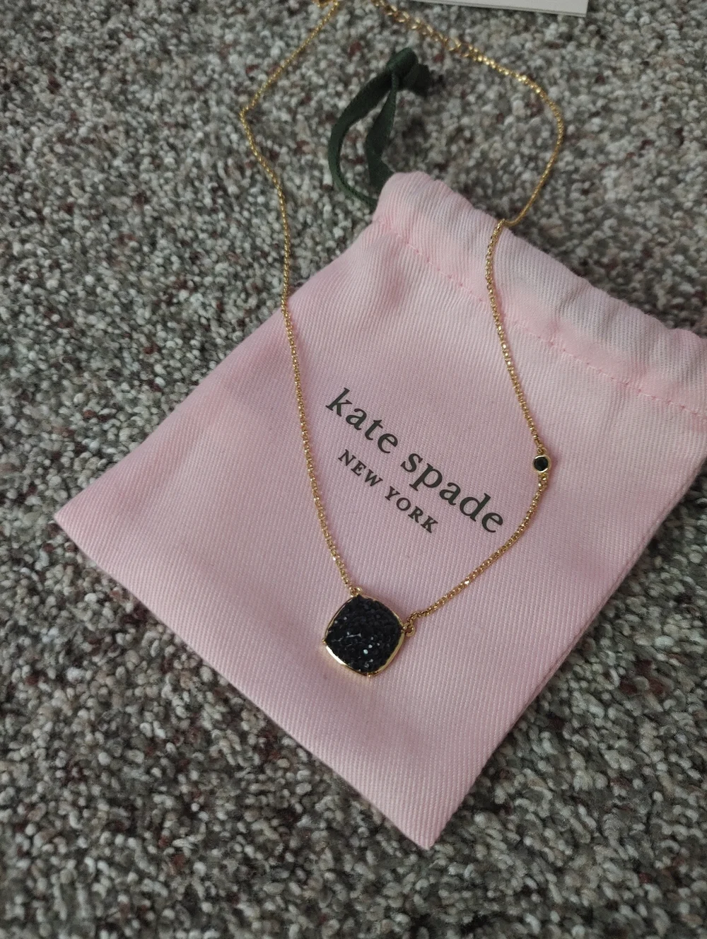 New Kate Spade New York black and gold necklace